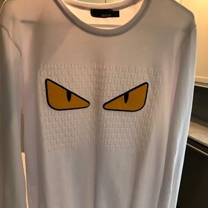 White Fendi Eyes Sweater